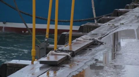 Rain at the docks Stock Footage 7647257