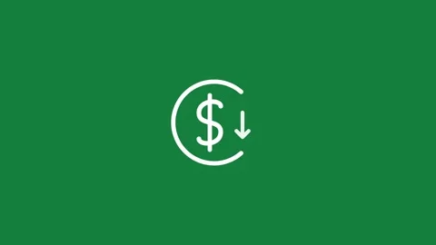 Rain of dollar bills falling on a green background. 4K Stock Footage 340514748