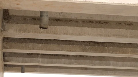 Rain draining under a bridge. Stock Footage 96363779