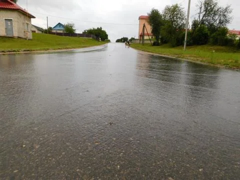 Rain-drenched asphalt Stock Photos
