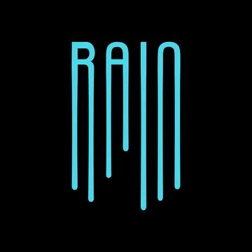 Rain Drip Vector Lettering Fluid Liquid Droplet Typography Illustrazione stock