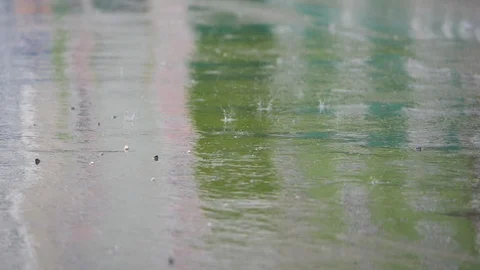 Rain dripping on asphalt. Stock Footage 110750272