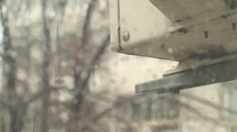 Rain Dripping Of An Old AC Installation Stock Footage 34974265