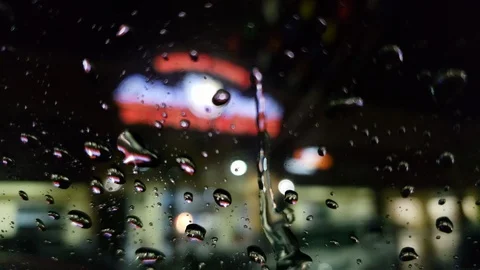 Rain dripping through the car window close up Stock-Footage 102329451