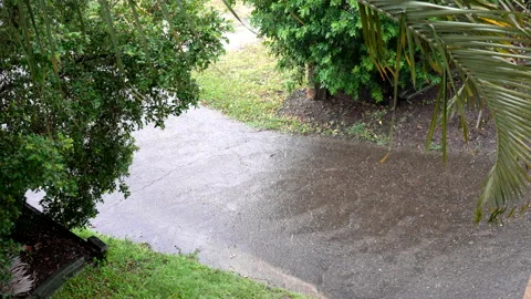 Rain at driveway Video stock 225123362