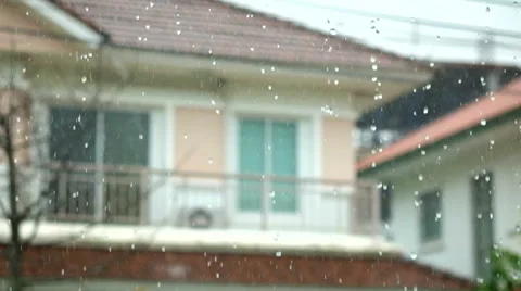 Rain drop with blur house on the background Video stock 43044959