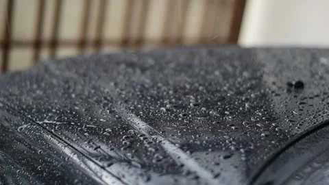 Rain Drop on the car hood Stock Footage 256379819