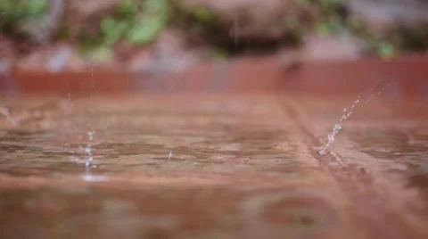 Rain drop closeup view. slowmotion Stock Footage 64502224