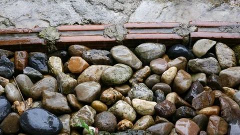 Rain drop on the cobble ground Stock Footage 78145906