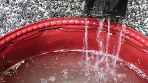 Rain drop down on downspout in rainy day Stock-Footage 108649731