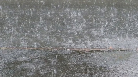 Rain drop down on street in rainy day Stock Footage 111624557