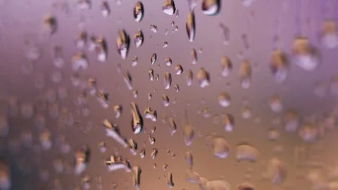 Rain Drop Dripping Down The Window Glass Stock Footage 266145189