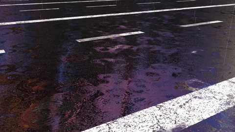 Rain Drop Falling On Street Stock Footage 142726702