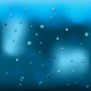 Rain drop on glass background, vector illustration Illustrazione stock