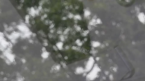 Rain drop on the glass of skylight. Stock Footage 140404103
