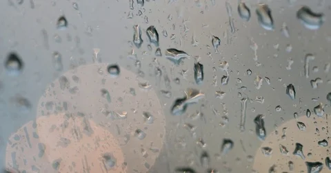 Rain drop on the glass of window Stock Footage