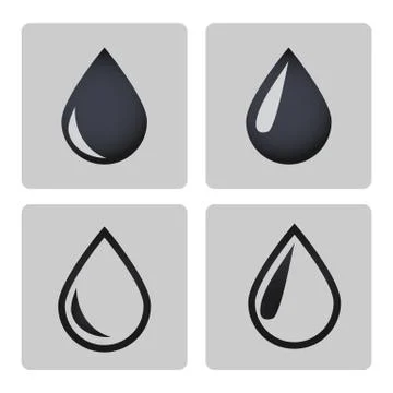Rain drop icon set Stock Illustration