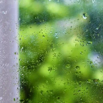 Rain drop on old window Stock Photos