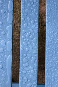 Rain drop patterns on wood Stock Photos