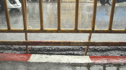 Rain drop on street Stock Footage 60215586