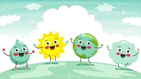 Rain Drop, Sun, Earth And Cloud Posing Stock Footage 140611861