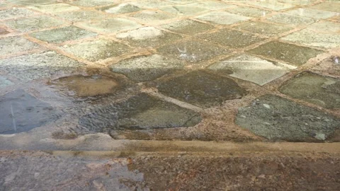 Rain drop with temple at bangkok background in raining season Stock Footage 281137265