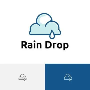 Rain Drop Water Cloud Sky Logo Template Stock Illustration