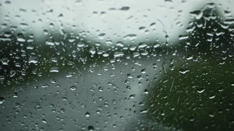 Rain Drop On Windshield With Blur Empty Road Video stock 131405988
