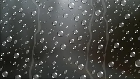 Rain Drop on Windshield Car Window with Blurred Nature, Vector Illustration Illustrazione stock