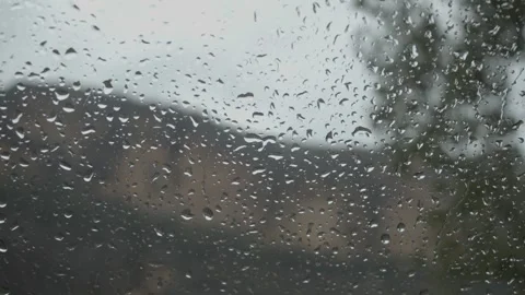 Rain droplets on Car window during winter Stock Footage 255183357