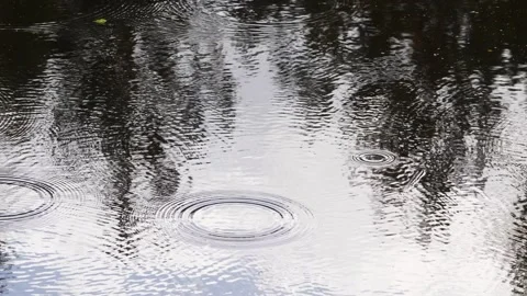 Rain droplets falling on water surface 스톡 동영상 139063807