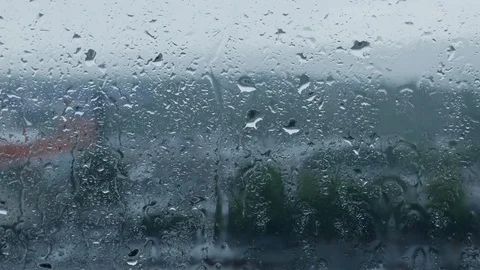 Rain Droplets Pattern on Glass Window Video stock 115225434