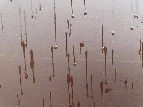 Rain droplets texture on painted metal surface Stock Photos