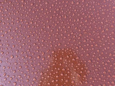 Rain droplets texture on painted metal surface Stock Photos