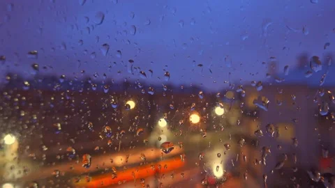 Rain droplets on a window Stock Footage 152660646