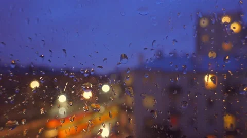 Rain droplets on a window Stock-Footage 152660661
