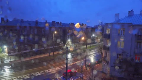 Rain droplets on a window Stock Footage 152660697