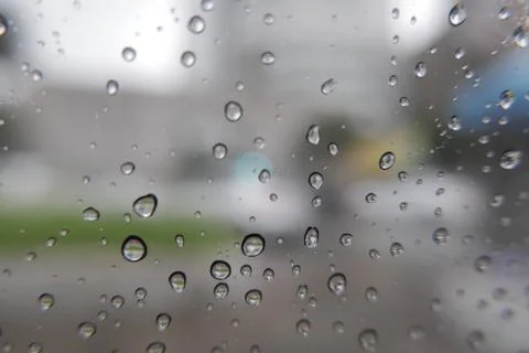 Rain Droplets on the Window 写真素材