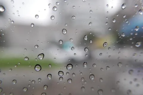 Rain Droplets on the Window 写真素材