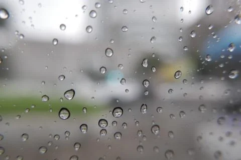 Rain Droplets on the Window 写真素材