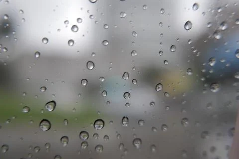 Rain Droplets on the Window 写真素材