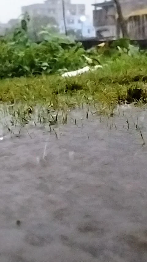 Rain Dropping on Blue Lake. Rainy Season in Tropical Countries. Stock Footage 287779460