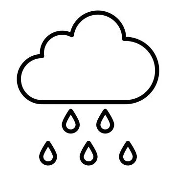 Rain drops and cloud weather icon Stock Illustration