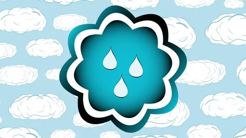 Rain drops and clouds Stock Footage 93174643