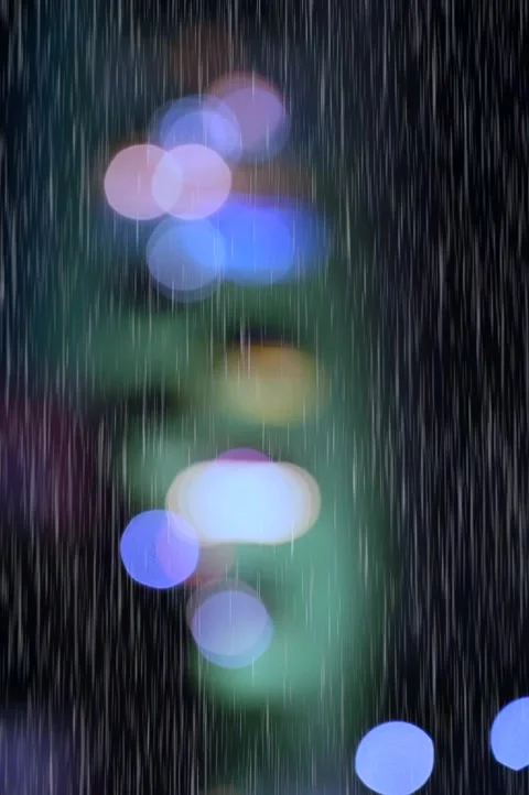 Rain drops and lights. wet glass window. rain background. rain season. relax Stock Footage 302558590
