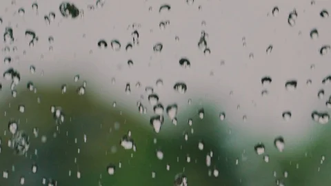 Rain drops are falling down, texture. Close up view Stock Footage 116531545