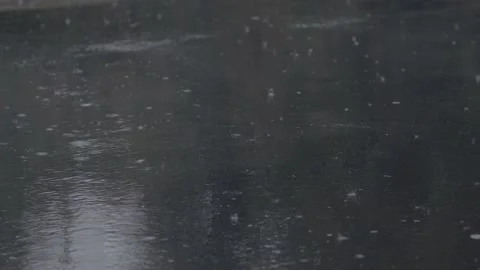 Rain drops on asphalt Video stock 132917268