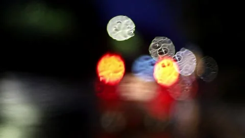 Rain drops on blurred glass Video stock 250411464