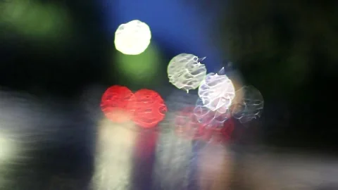 Rain drops on blurred glass Stock-Footage 250411469