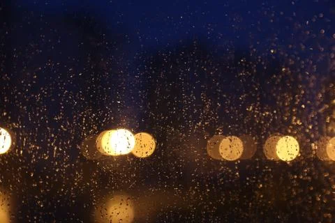 Rain drops bokeh Stock Photos